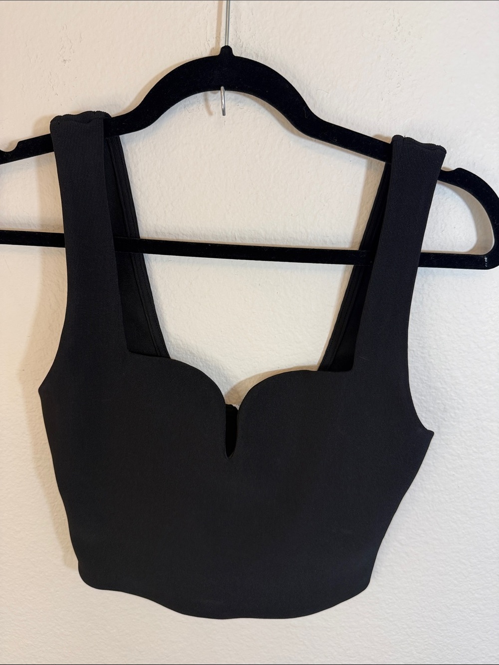 ZARA Black Sculpted Sweetheart Crop Top